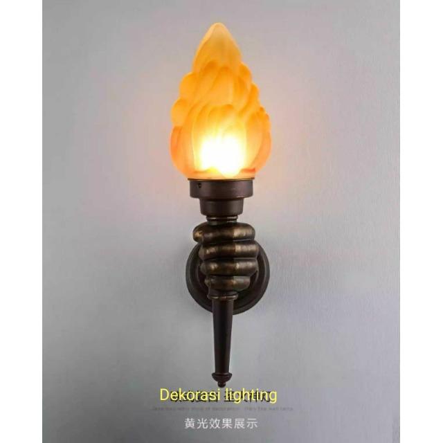 Lampu hias dinding taman pilar api obor waterproof