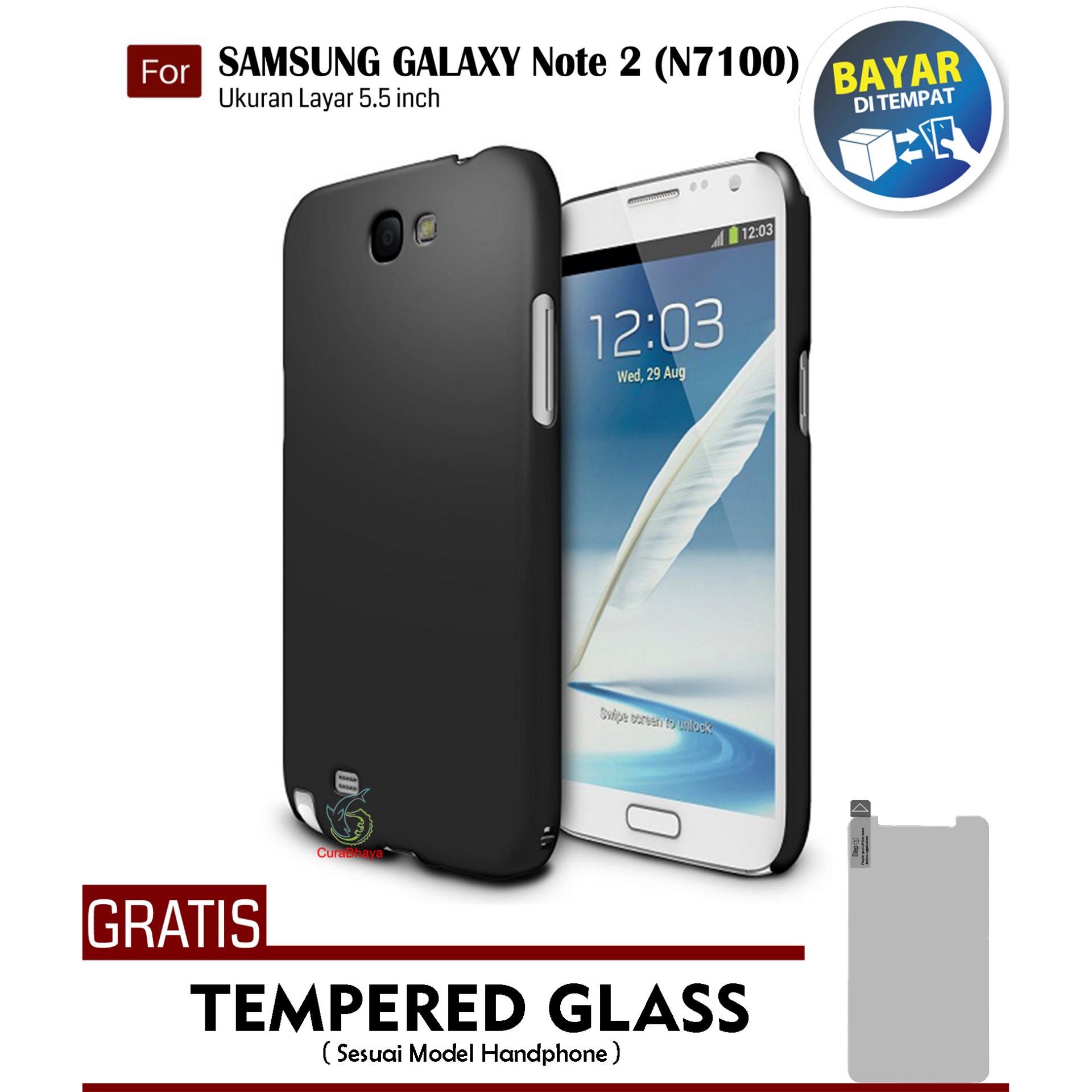 MidNight Samsung Galaxy Note 2 / N7100 / N7102 / LTE / Duos | Slim Case Black Matte Softcase Premium Baby Skin + Gratis Free Tempered Glass Screen Protector