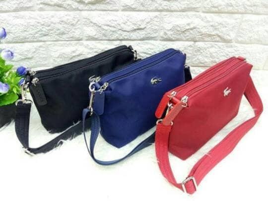 HARGA DISKON!!! TAS SLING BAG LACOSTE NYLON 2 Ruang - XdD9nI