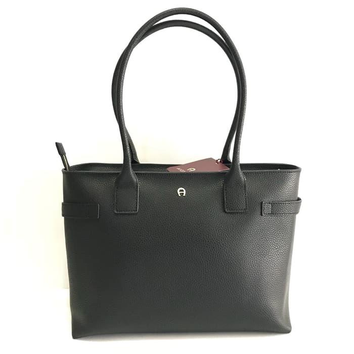 Harga Diskon!! Tas Aigner Original - Aigner Roma Shopper Black - ready stock