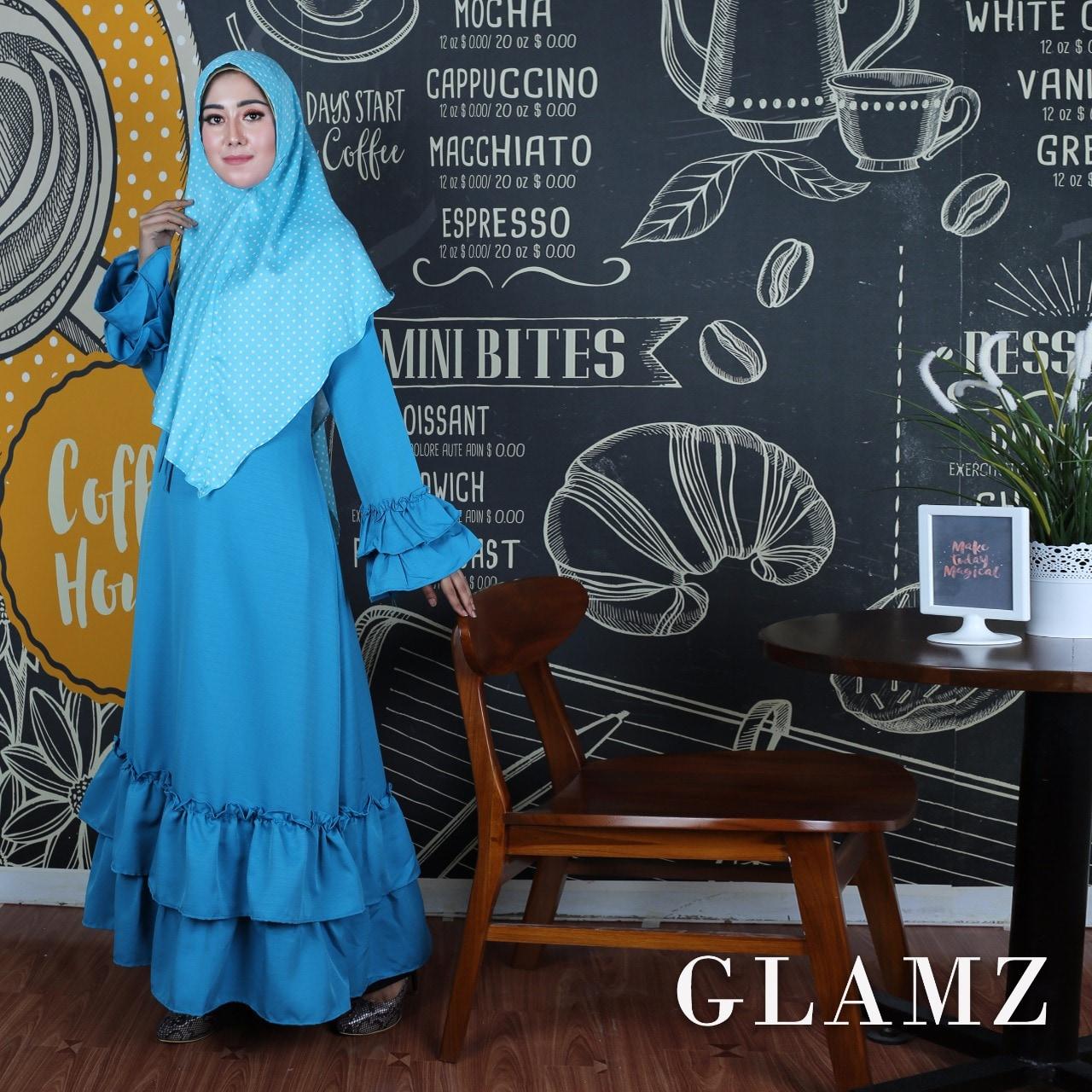 Hanifah turkis GZ gamis wanita baloteli turquoise