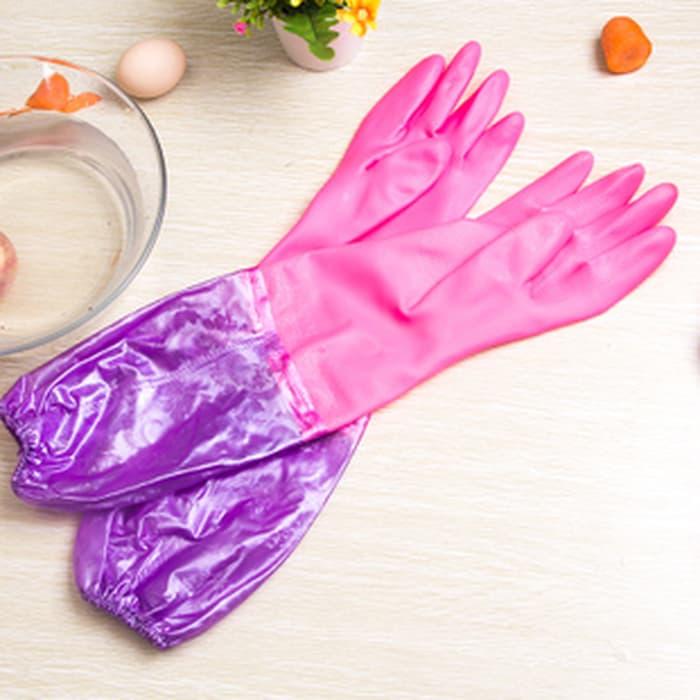 Sarung Tangan Karet Tebal 2-Warna (48cm) Terlaris di Lazada