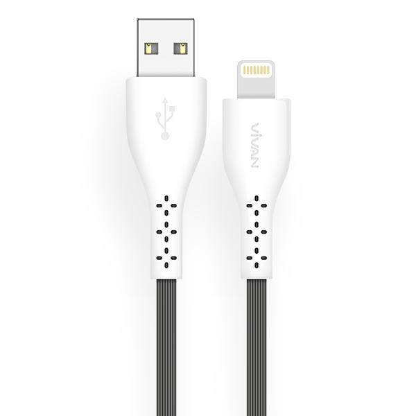 Vivan XL 100 1M + 0.3M Data Cable For Iphone 5 /5s /6 /6s White + Grey