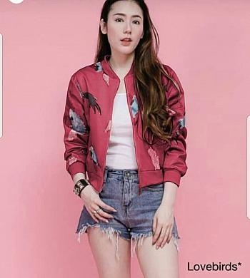 Suki Jaket Bomber Wanita Lengan Panjang Bird / Tumblr Tee Wanita / Sweater Jaket / Jaket / Jaket Bomber