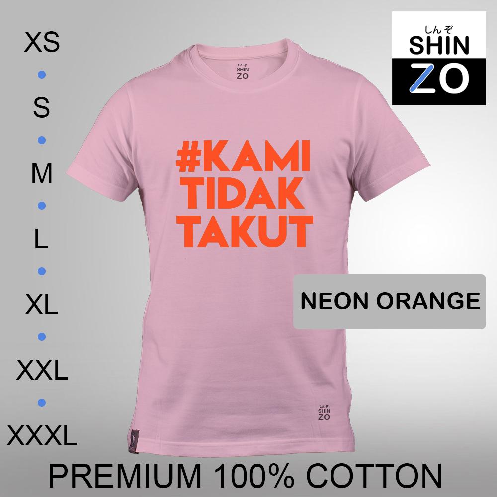 Shinzo Design - Kaos Oblong Distro T Shirt Tee Casual Fashion Atasan Cloth Anime Custom - Premium Cotton Combed 30s Ring Spun Export Quality - Pria - Surabaya Tagar Kami Tidak Takut Teroris - Soft Pink Merah Muda