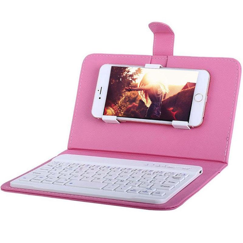 Universal Nirkabel Bluetooth Keyboard PU Flip Case untuk IOS/Android Ponsel-Intl