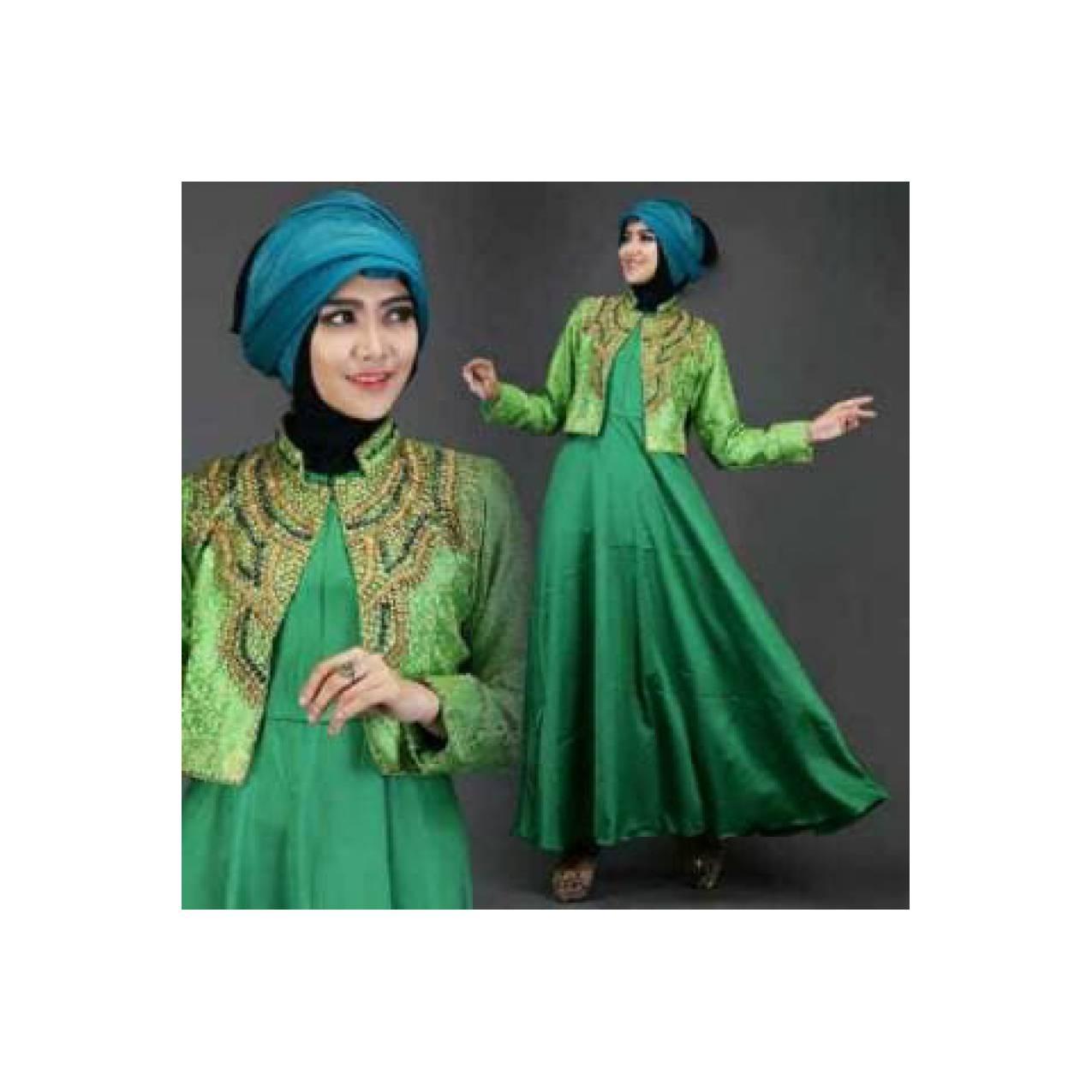 Produk Ramadhan DIAN FARAH PELANGI HIJAU hijab maxi dress