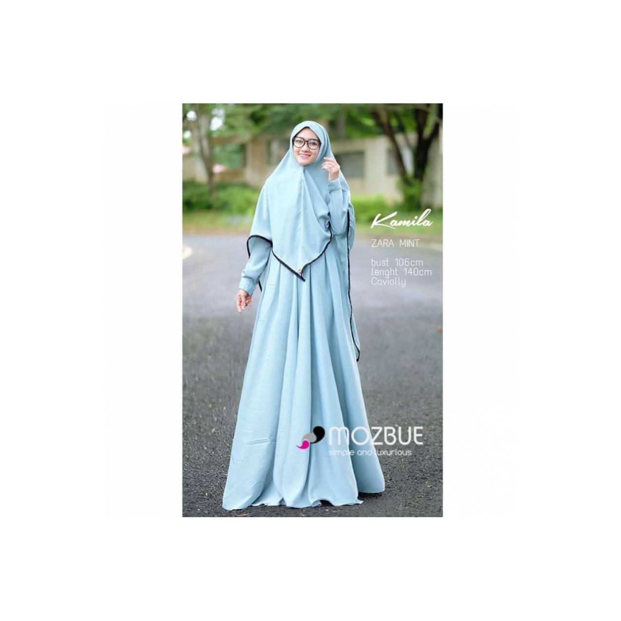 new kamila syari setelan gamis syari polos umbrella adem simple pesta