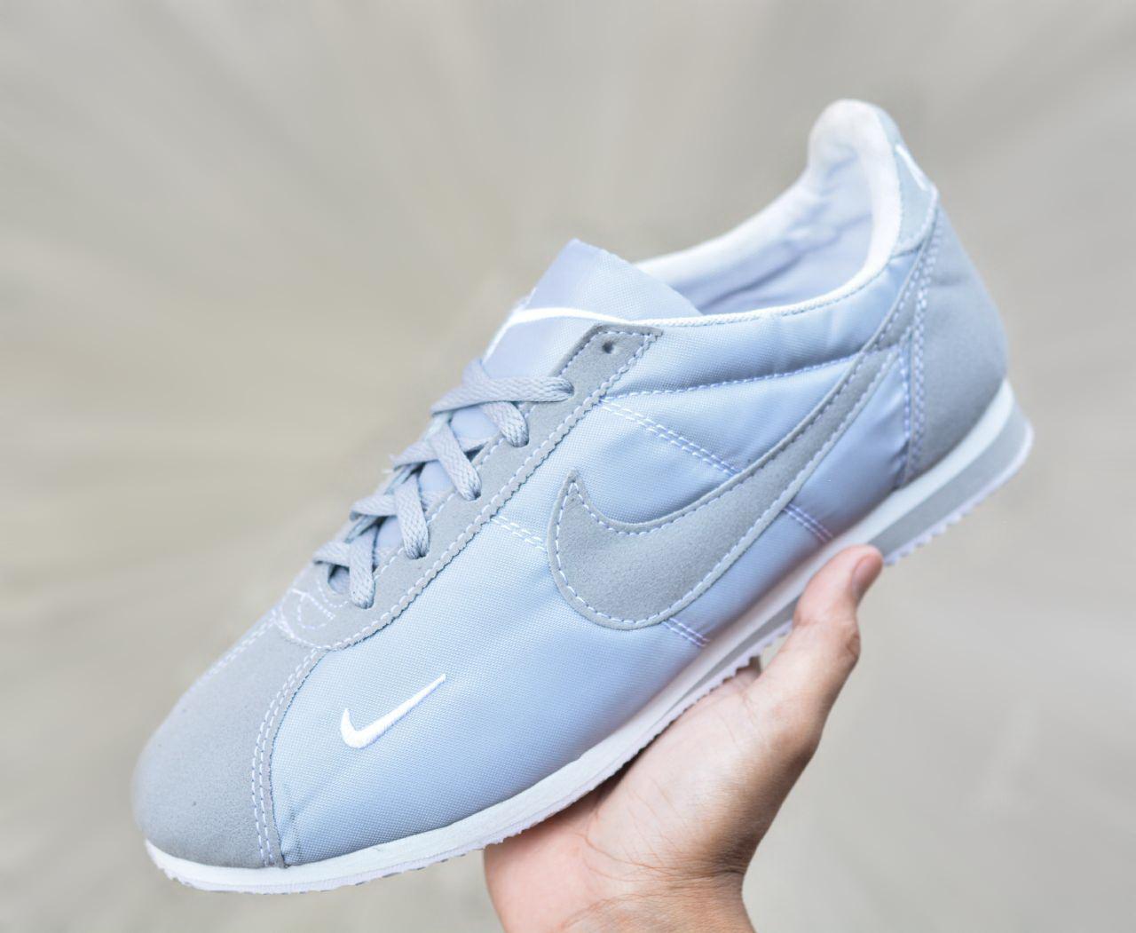 Sepatu NIKE Men Running Classic Cortez Leather Sepatu Lari Pria Import Quality - Grey White -
