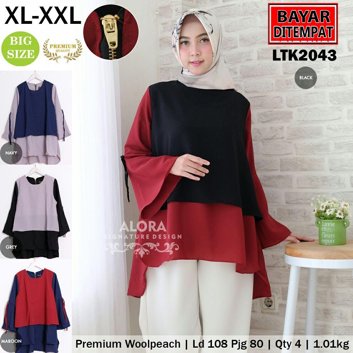 RATU SHOPPING TUNIK blouse ltk2043 Super jumbo besar polos / gamis motif / pesta balotelly gamis batik gamis motif bunga/ gamis busui / gamis bumil / gamis big size / gamis plush size / gamis pesta / gamis harian / gamis fashion / gamis trendy