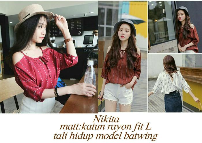 Ss-nikita blouse - Putih / Baju wanita / gamis / baju atasan wanita / Baju wanita murah / baju wanita jumbo / baju polos / baju wanita polos / baju pesta / kemeja wanita / baju couple / dress