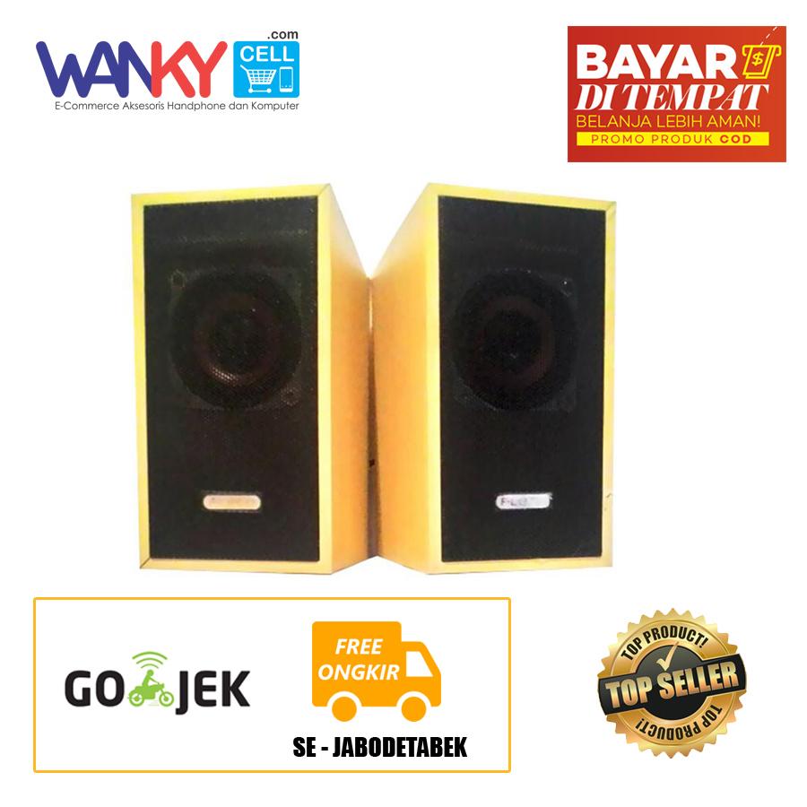 Fleco Speaker PC Mini USB 2.0 Wooden F-016 - Cream