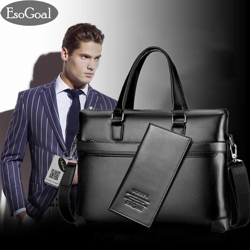 JvGood Tas Kerja Pria Kulit Tas Tangan Lilin Santai Bahu Bag Men's Leather Briefcase Laptop Handbag Messenger Business Bags with Dompet Pria Panjang