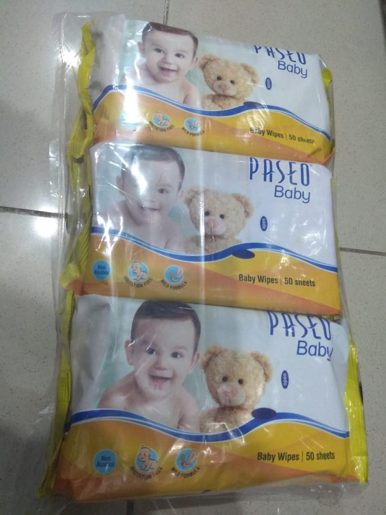 PAKET HEMAT !!! 6 Pcs PASEO Baby Wipes Original Tisu Tissue Basah @ 50 lembar ( ISI 6 PCS )