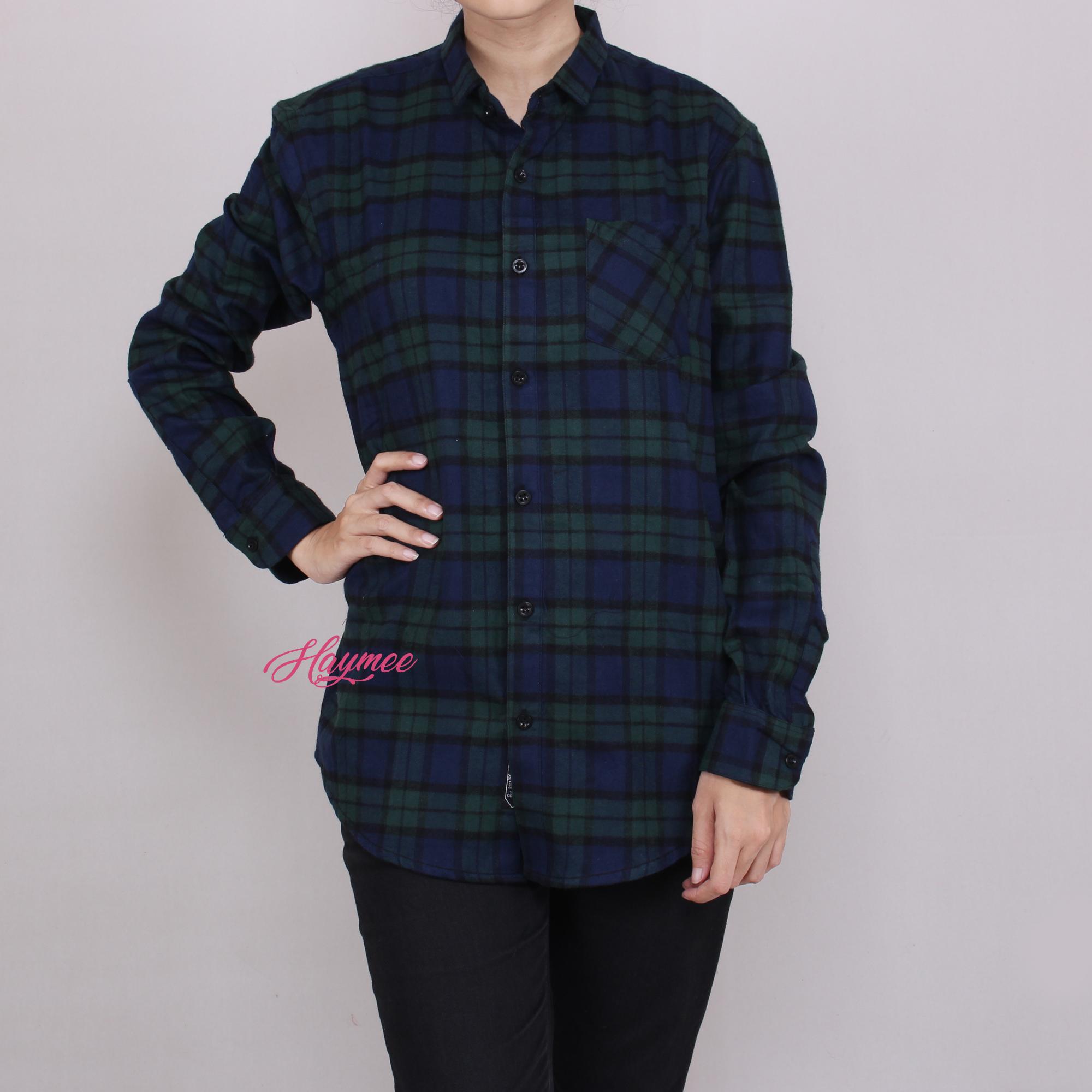 Haymeestore Kemeja Flanel Wanita Lengan Panjang Exclusive Baju Kemeja Flannel Cowok Kerja Kantoran Formal Kemeja Distro