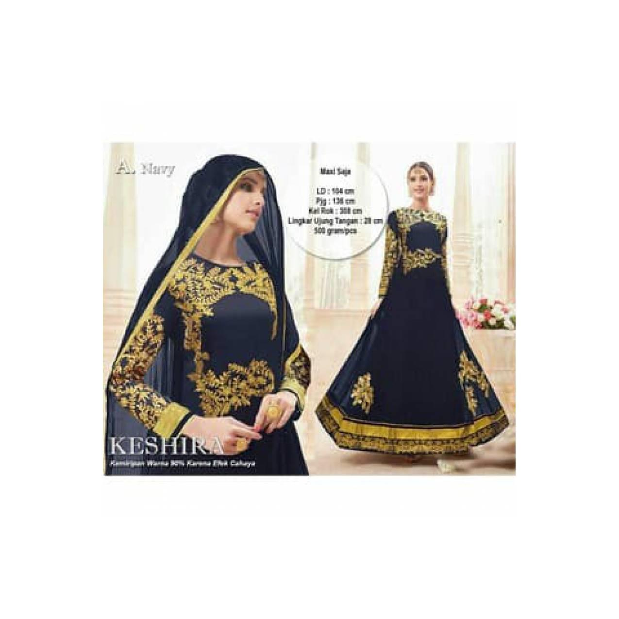 barang laris manis BAJU GAMIS remaja PESTA INDIA MEWAH KEIRA warna NAV