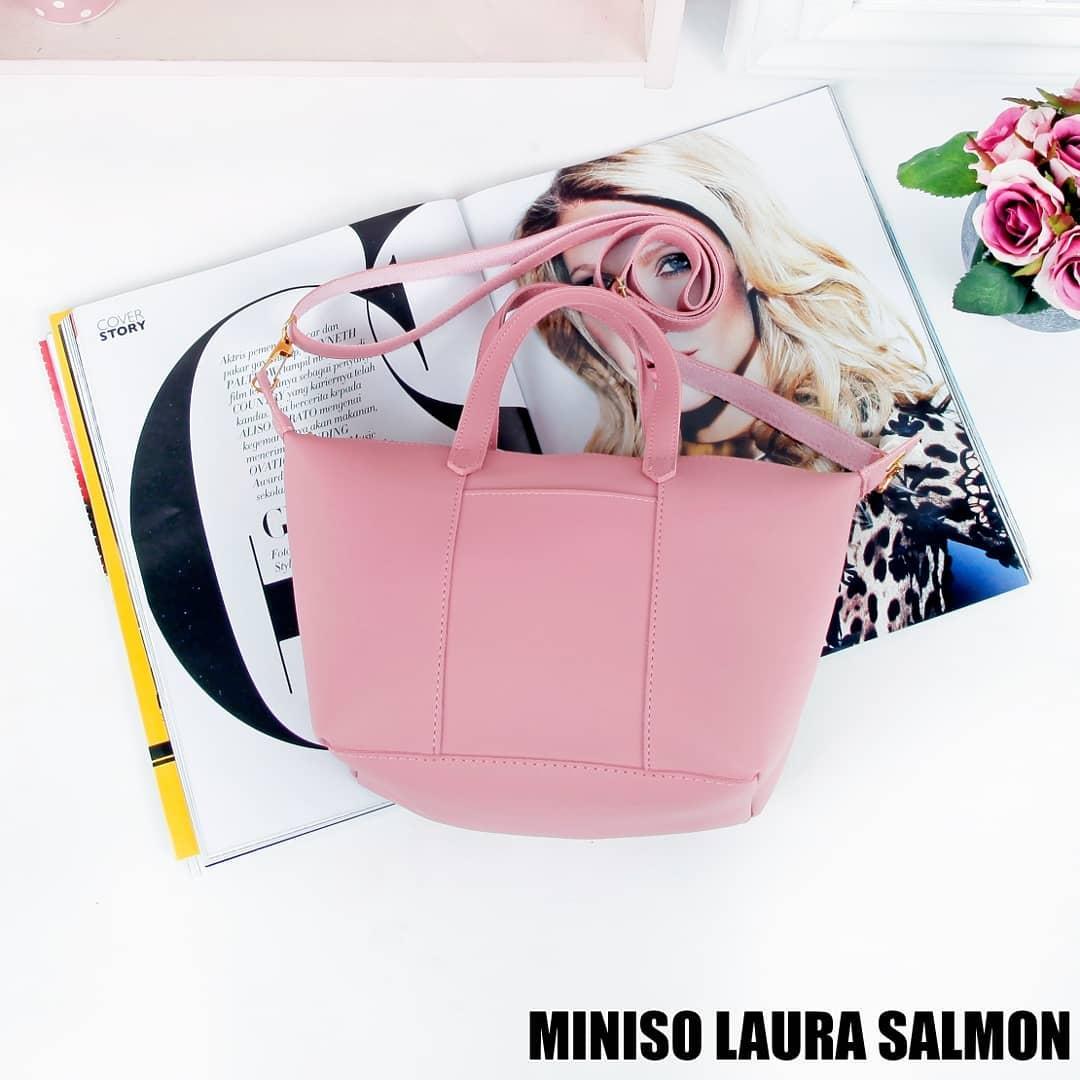 Ubay Shop - Tas Wanita Miniso Bis Tote Bag Bisa Selempang Tas 2 in1 Multi