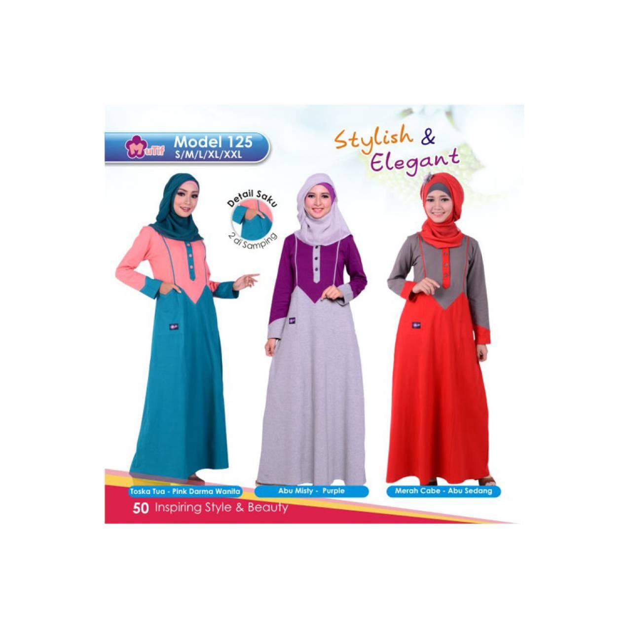 Baju Mutif Gamis Bahan Kaos Murah Ori - Model 125