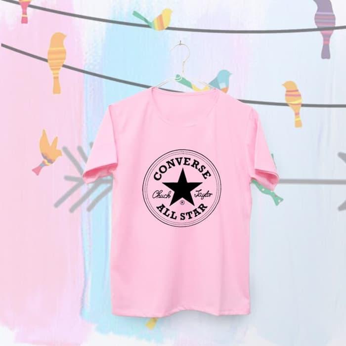 OBRAL Tumblr Tee u002F T-Shirt u002F Kaos Wanita Lengan Pendek Converse Warna Pink