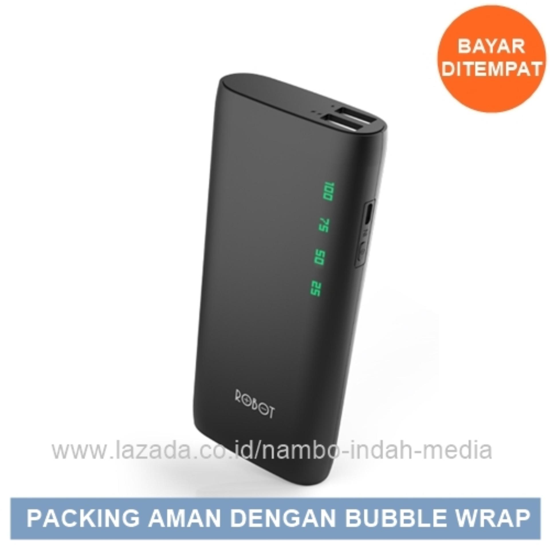 Vivan Powerbank ROBOT RT130 Kapasitas 10.000mAh Dual Usb - Original 100% - Hitam