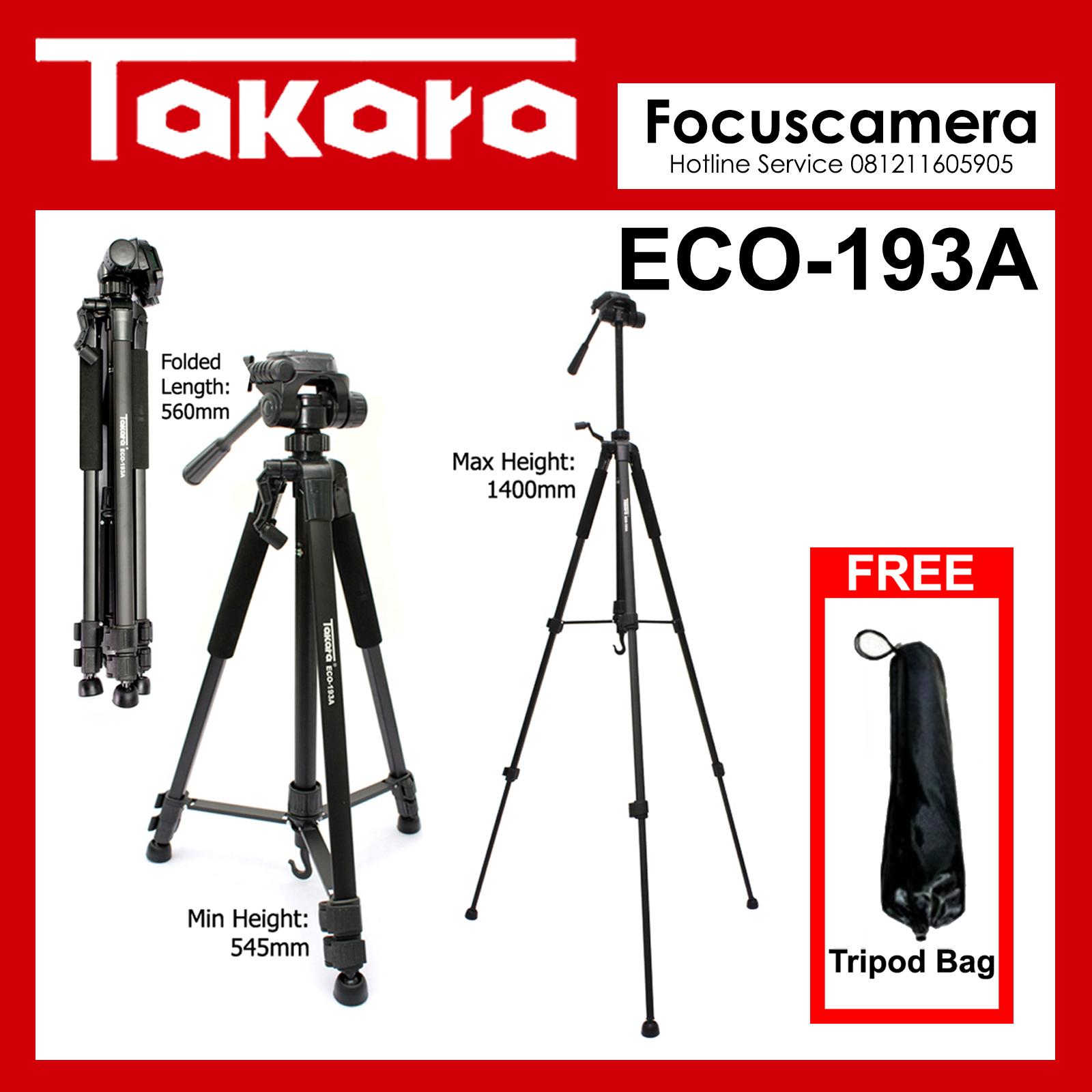 Tripod Takara ECO-193A Untuk Kamera Mirroless DSLR Canon Sony Nikon