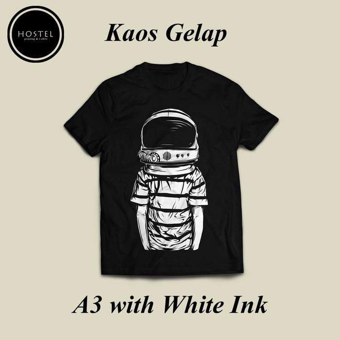 KAOS GILDAN CUSTOM SABLON DTG A3 SATUAN DESAIN BEBAS KAOS GELAP TERMURAH -