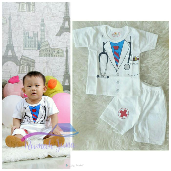 Setelan Dokter Putih Size S Baju Stelan Profesi Bayi Anak Murah Grosir