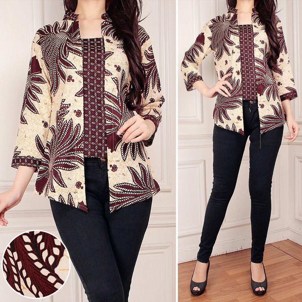 SB Collection Atasan Blouse Sarah Kemeja Abaya Batik Wanita