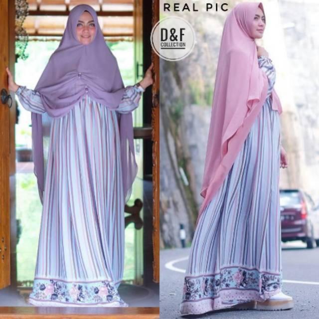 Gamis Lyra Virna Pink / Gamis Deanara / gamis shaby pink / gamis monalisa termurah / busana muslim (GAMIS L + HIJAB)