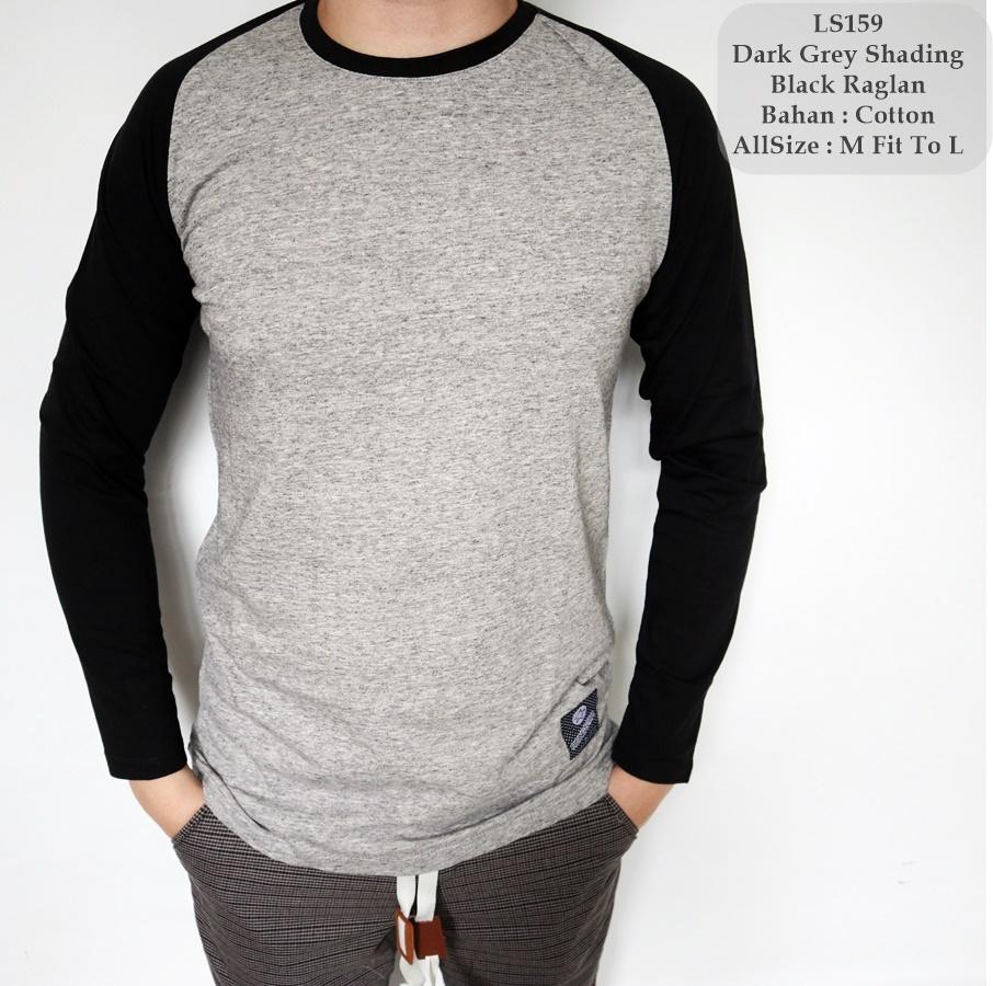 GFS 159 Baju Raglan Cowok / Kaos Panjang Pria / Kaos Oblong Cowok / Kaos Santai