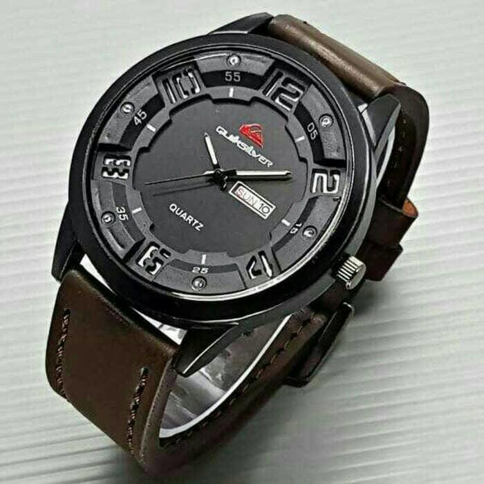jam tangan quiksilver quicksilver kulit pria / jtr 939 choco brown