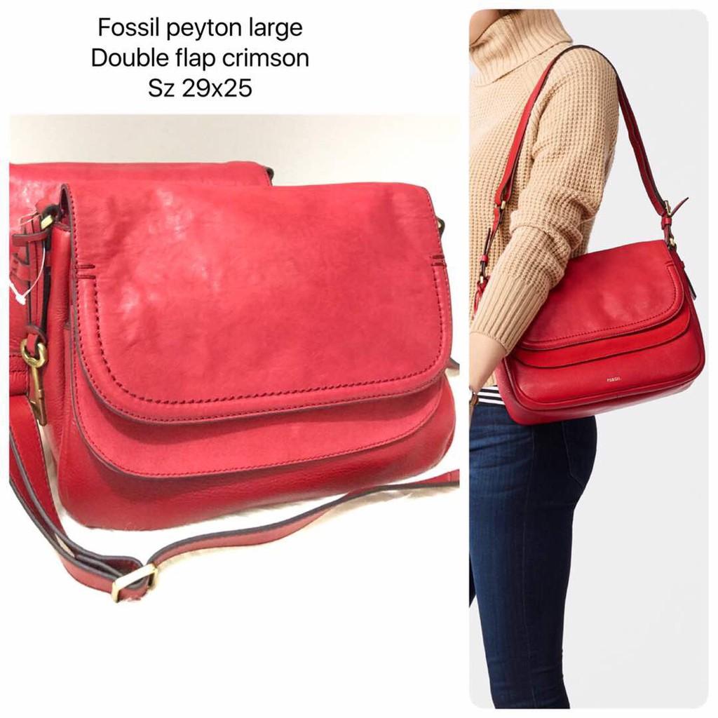 Sale Jual Tas Fossil Peyton Large Crimson Red