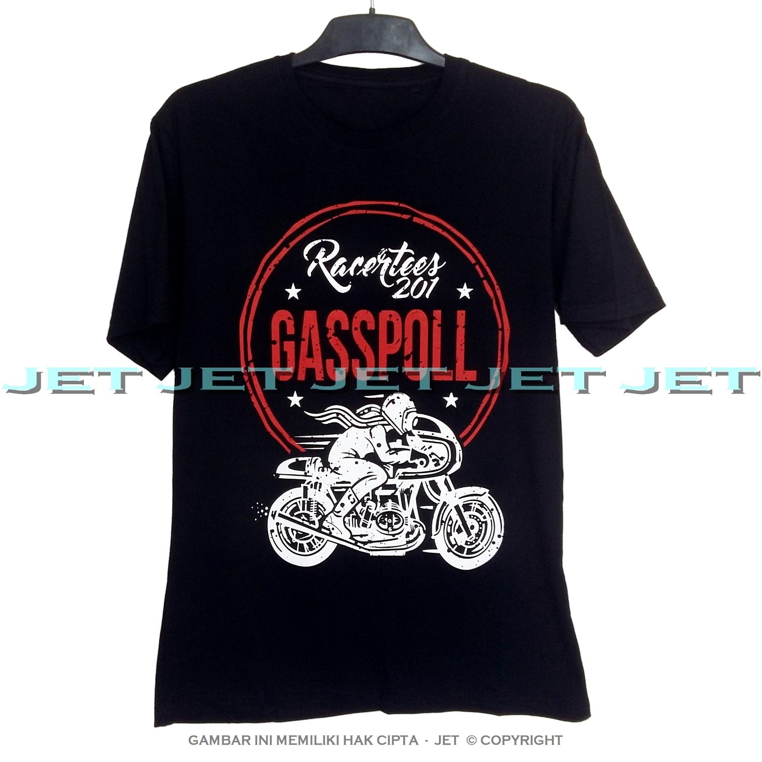 JeT - Black T-Shirt Premium Cotton Combed Depan Belakang Racertees Motor Gasspol Gaspoll Honda Yamaha Gaspol Motorcycle 201 meter