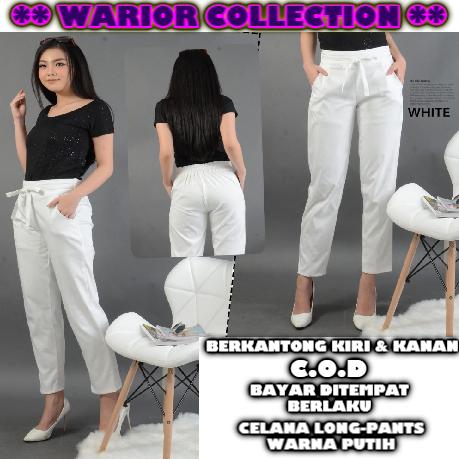Celana Panjang Wanita Long Pant Whilma FASHION TRENDY ZAMAN NOW - PUTIH