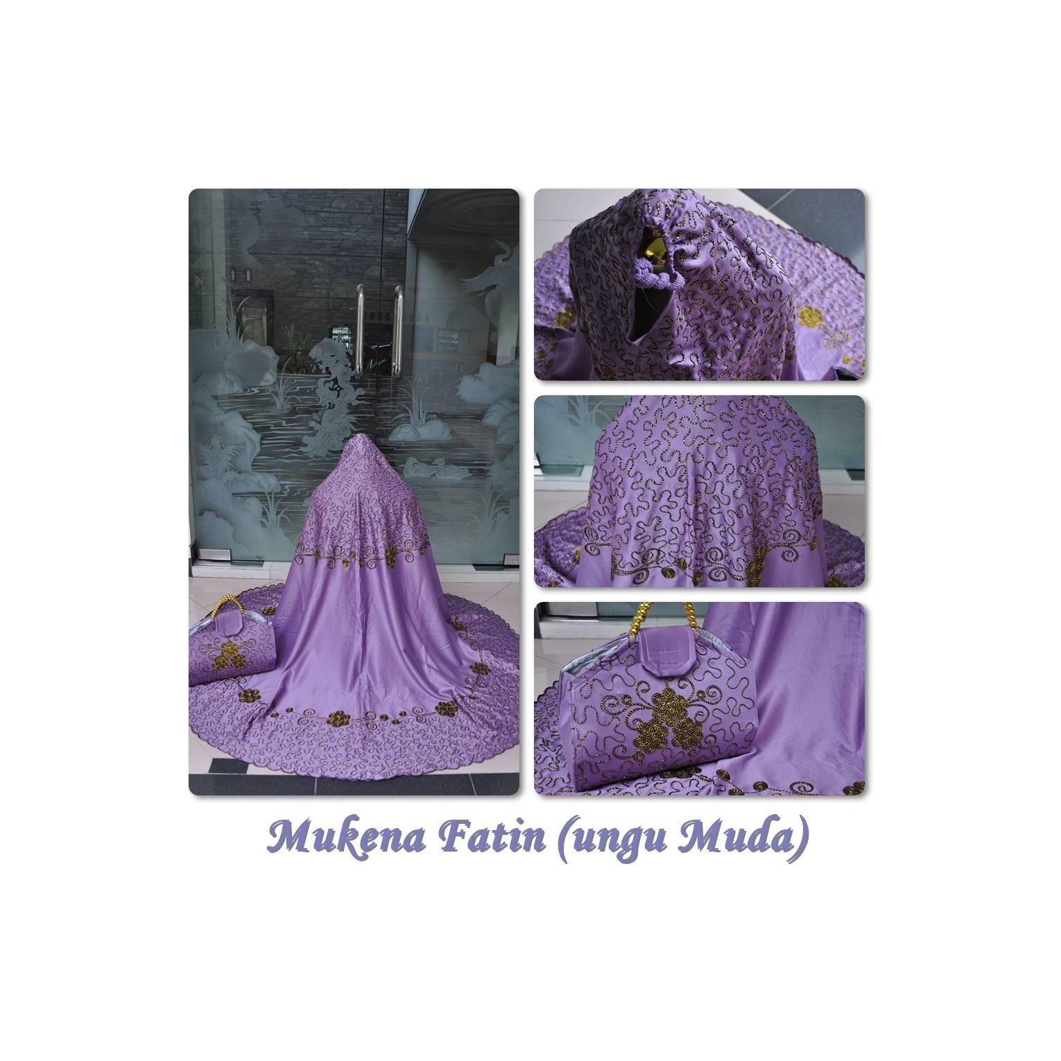 MUKENA FATIN SEMI SUTRA VELVET UNGU MUDA