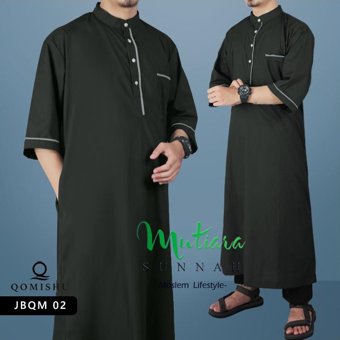 Gamis Muslim Pria Gamis Lengan Pendek Jubah Pria Baju Muslim Pria Gamis Pria JBQM 02