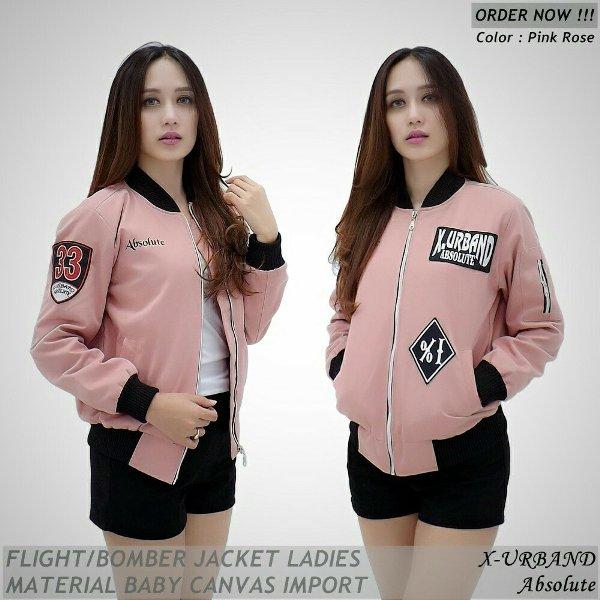 JAKET BOMBER CEWEK CANVAS X-URBAND - BOMBER CANVAS - ABSOLUT - BOMBER BORDIR - Bomber Original