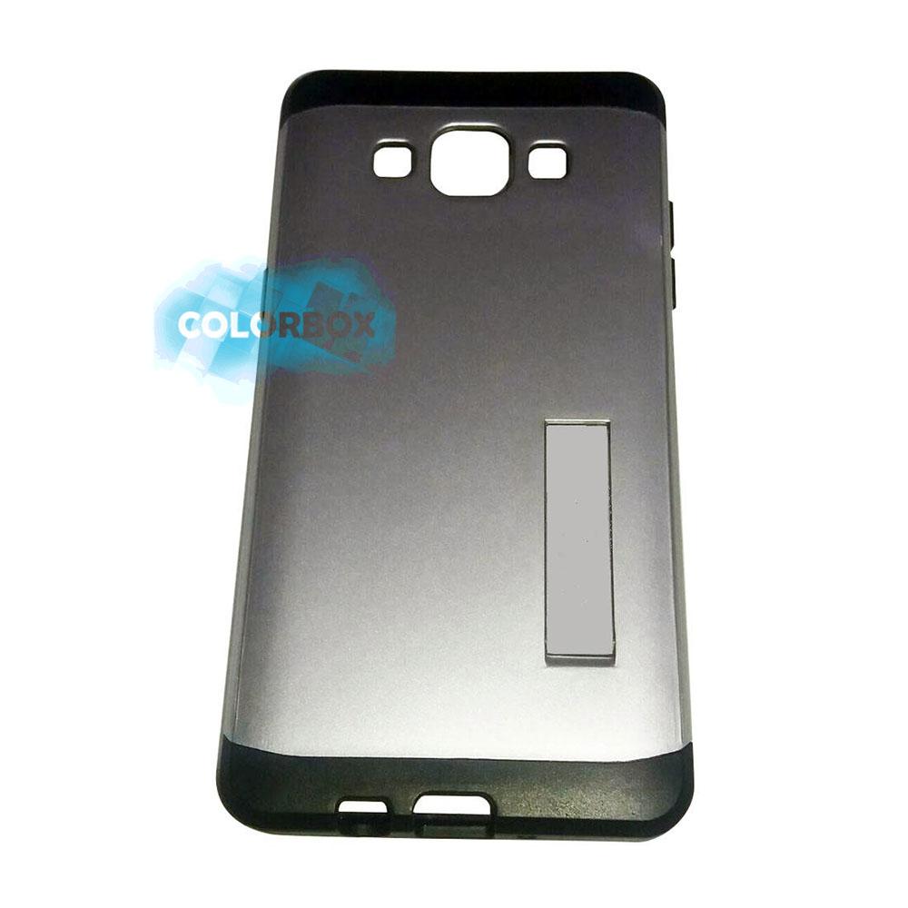 MR Case Slim Armor With Kick Stand Samsung Galaxy E7 / Hardcase Samsung Galaxy E7 / Backcover Samsung Galaxy E7 / Backcase Samsung Galaxy E7 / Casing HP Samsung Galaxy E7 Slim Armor With Kick Stand - Silver