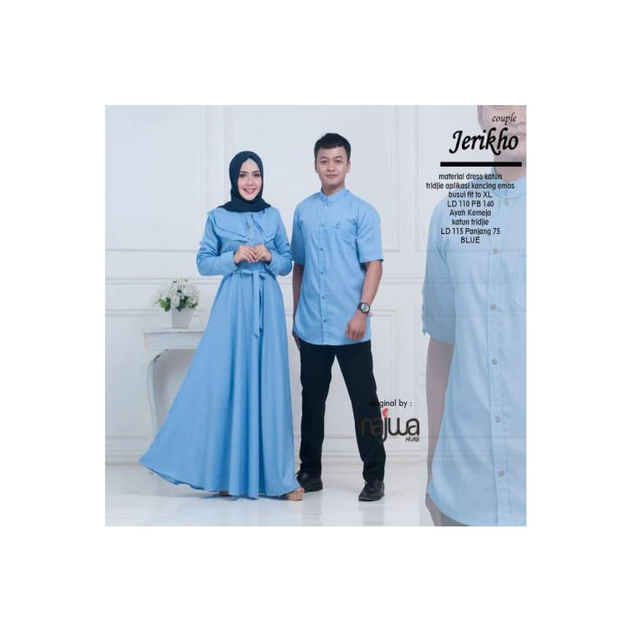 PROMO SPESIAL baju gamis dan kemeja jerikho couple ori najwa