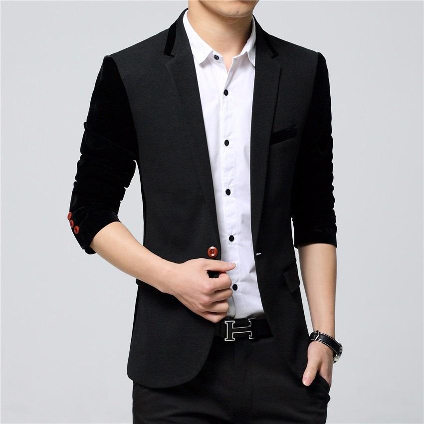 Jaket Kulit - Blazer Pria Comby Executive Style Hitam Grey