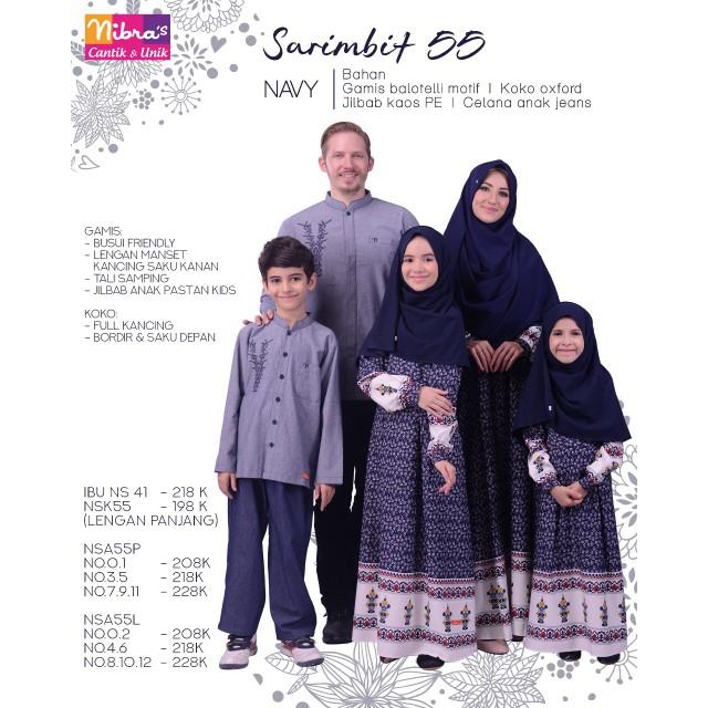 Sarimbit Nibras 55 Navy - Baju Keluarga - Jual Baju Muslim Couple Original (Gamis Ibu S-XL)