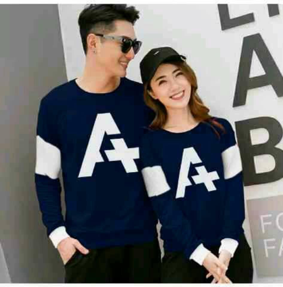 MODEL-KAOS PASANGAN KAOS COPULE BAJU COUPLE LENGAN PANJANG AHI APU (HARGA 2 BAJU)