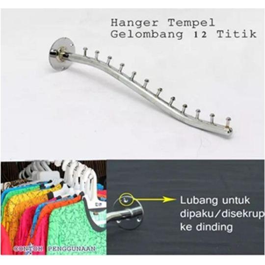 Hanger Suling 12 Titik Gelombang / Hanger Pakaian Display Toko / hanger baju