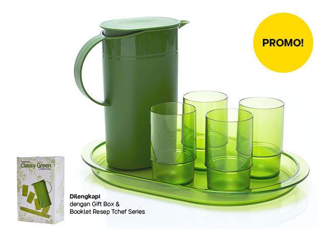 Tupperware classy green - 6pcs serving set / promo november