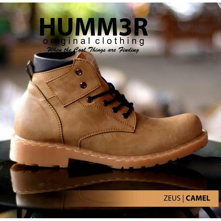 Sepatu Pria Boots Semi Formal / Kasual Sole Heels Original - HUMM3R ZEUS 02 - Army / Tan / Cream / Camel