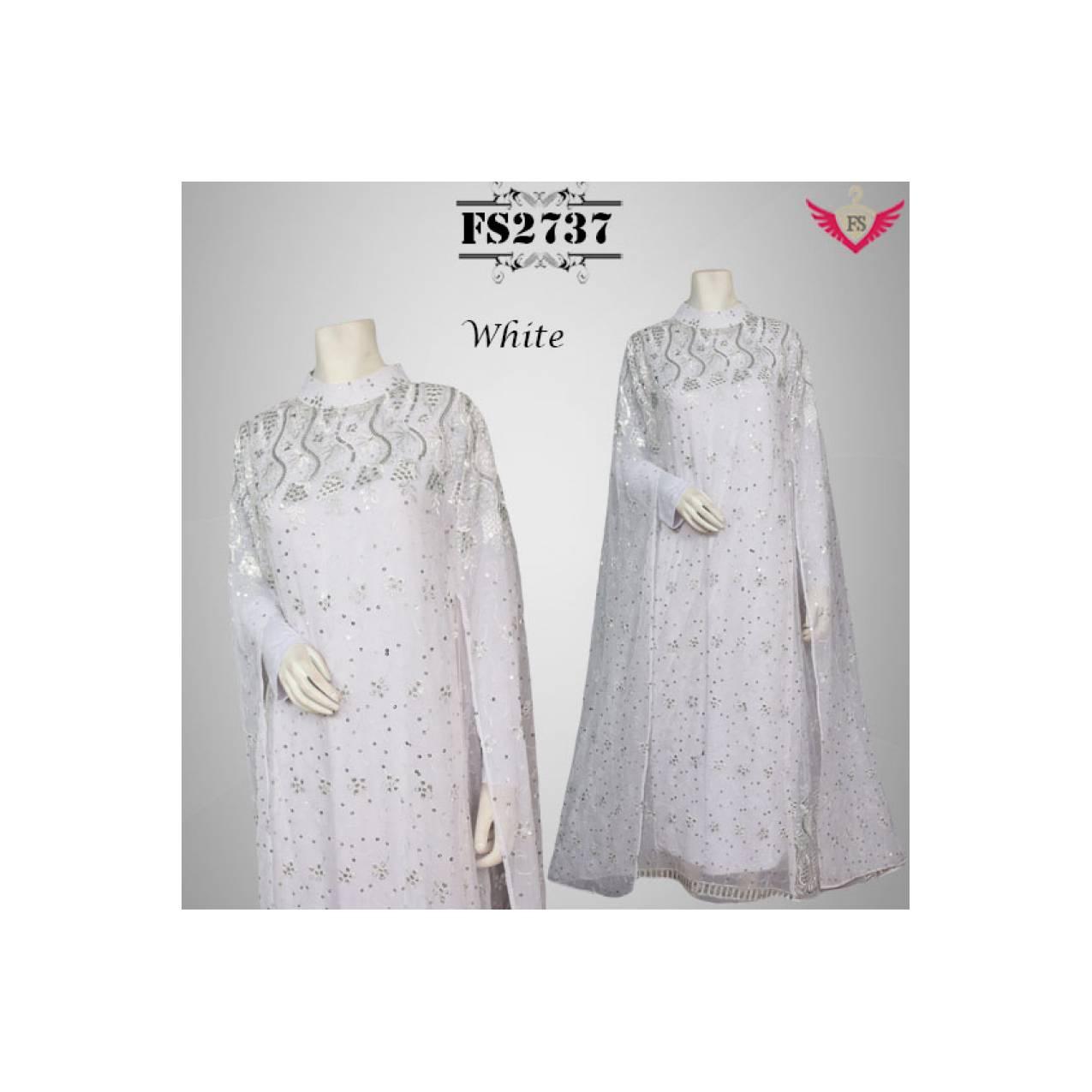jumbo Gamis Umroh Putih Mewah Full Bahan Sari India Glitter Premium