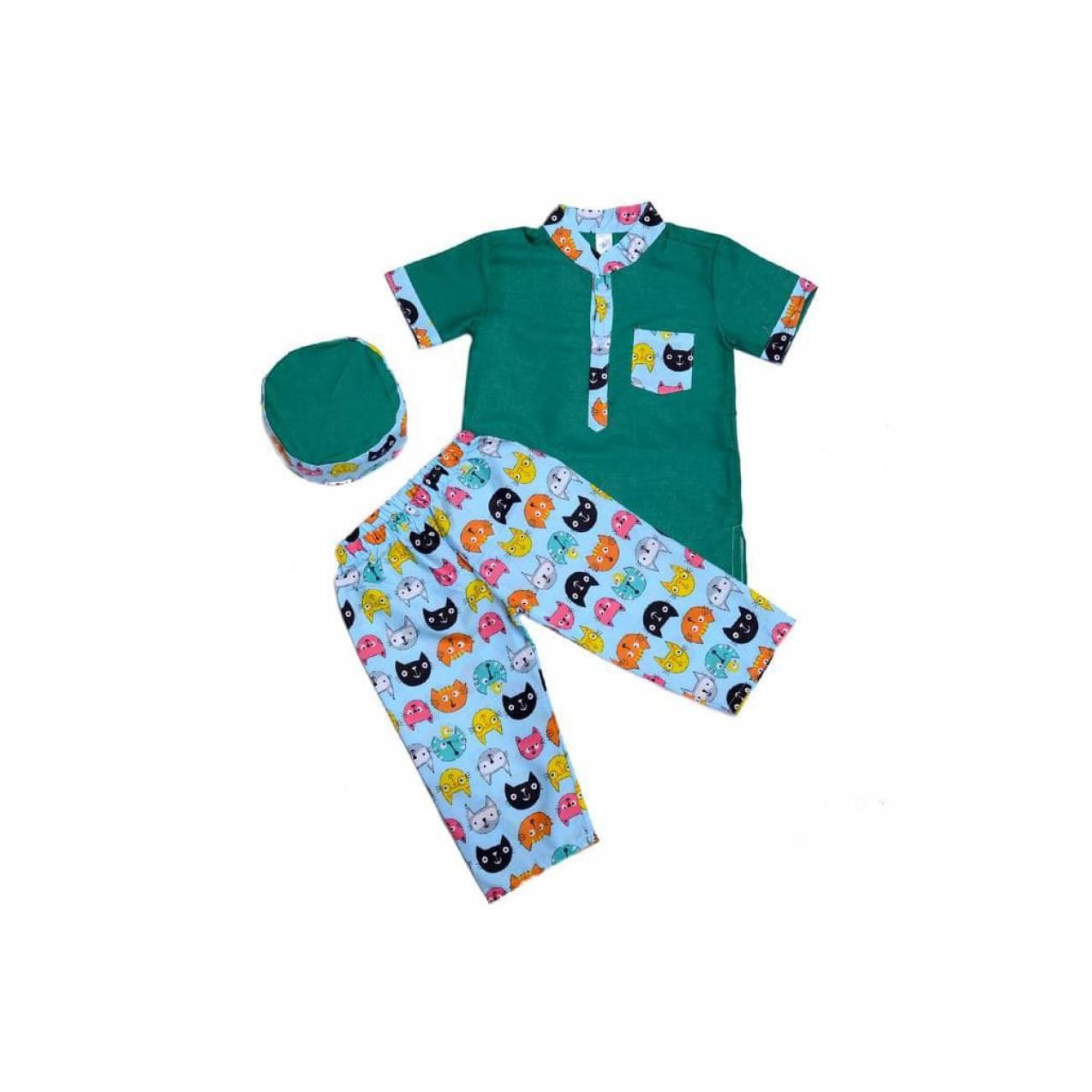 Promo April -- Set Koko Turki Baju Lebaran Anak Laki-Laki Muslim