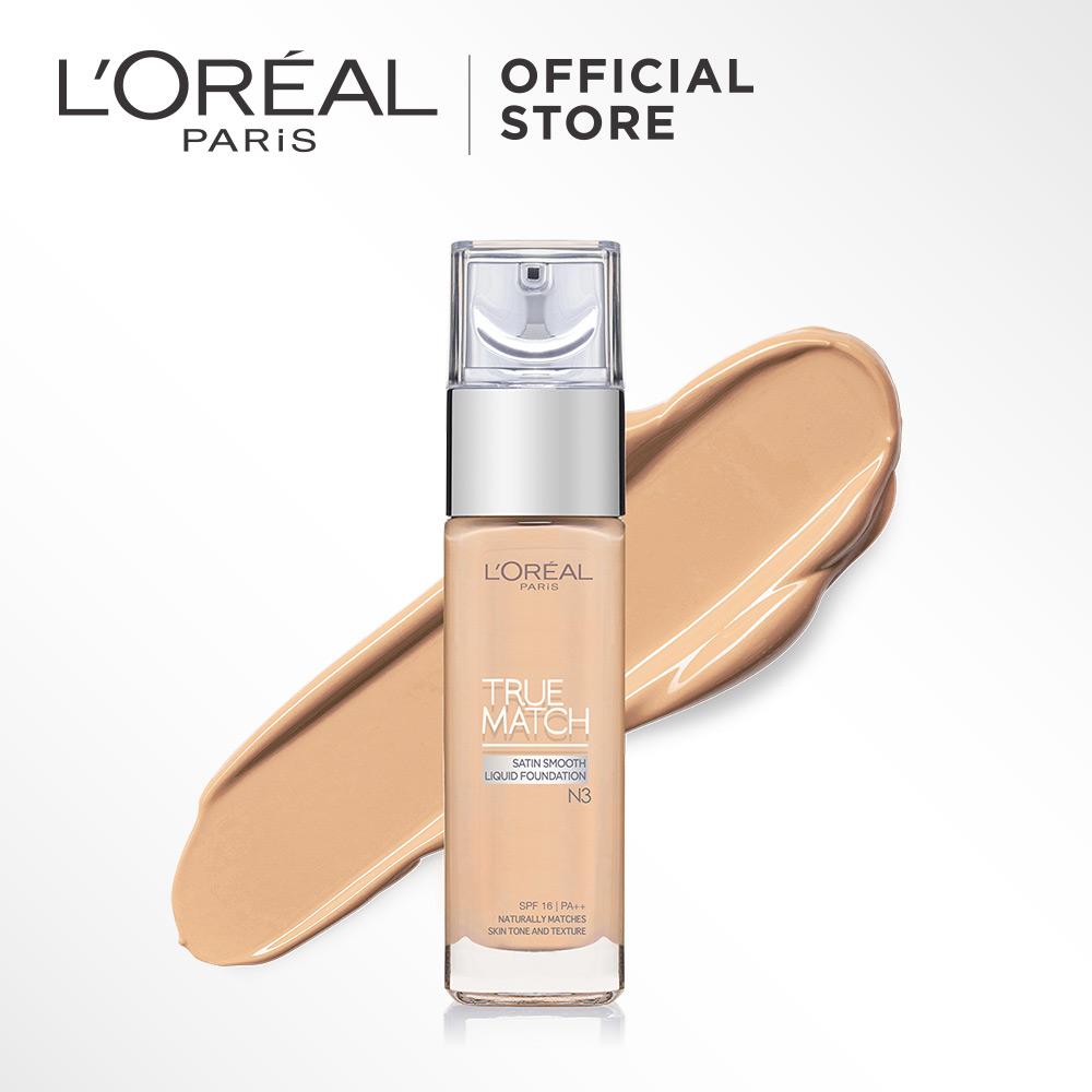 L'Oreal Paris True Match Liquid Foundation - N3 Nude Vanilla by L'Oreal Paris Makeup Loreal Foundation Cair Natural For All Types of Skin / Semua Jenis Kulit Lightweight Ringan Blendable