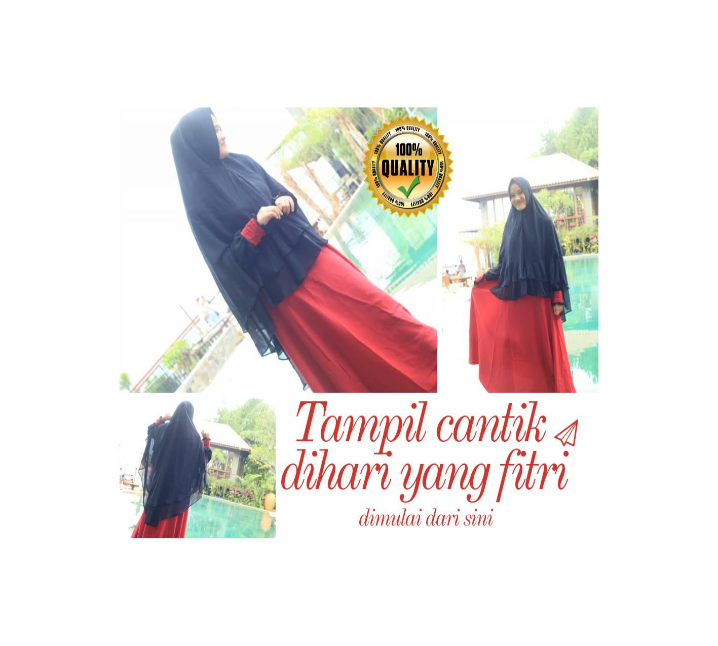 Gamis muslimah syar'i/baju muslimah trendy/cocok untuk lebaran
