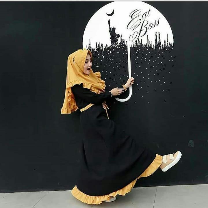 Baju Original Gamis Arsyila Dress Baju Panjang Muslim Casual Wanita Pakaian Hijab Modern Modis Trendy Terbaru